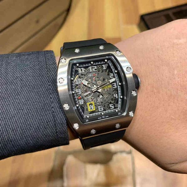 

uxury watch date business leisure richa milles technology calendar personalized hollowed out men's full-automatic mechanical watch tida, Slivery;brown