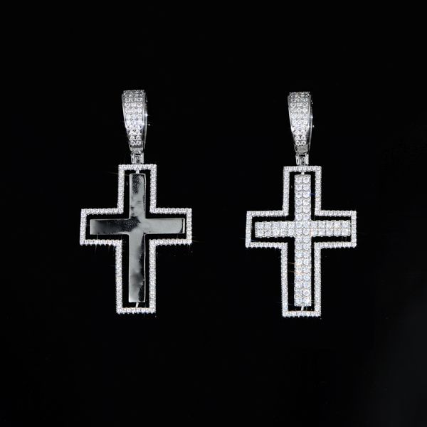 Iced Out Bling Micro Pave Cubic Cress Cross Cross Countale для мужчин Хип -хоп перемещал подвески с теннисной цепью украшения оптом