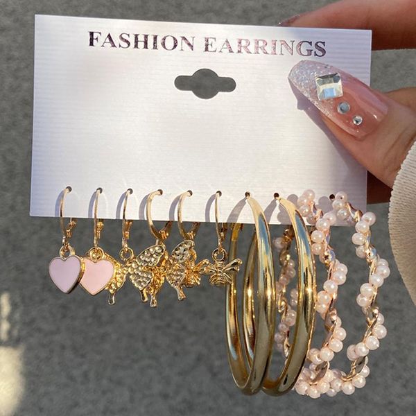 

dangle & chandelier 17km retro butterfly drop earrings set for women fashion pearl 2022 trend acrylic of jewelry, Silver