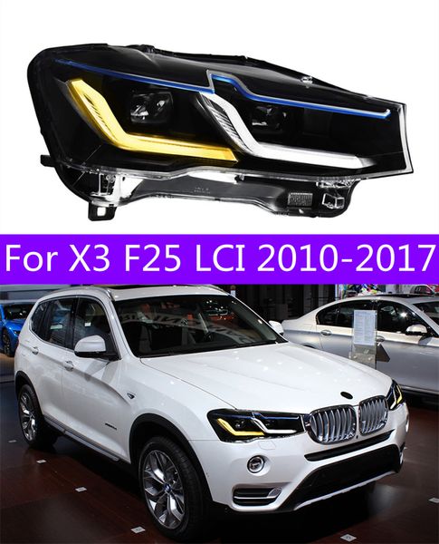 Faróis de led para x3 f25 20 10-20 17 lci, substituição de luzes dianteiras x4 f26 f98 drl, luz diurna, sinal de seta