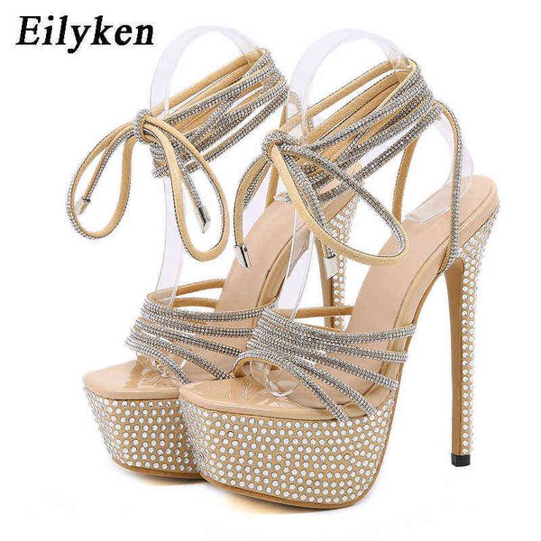 

sandals 2023 new summer crystal women stiletto high heels cover heel platform club black woman 220232