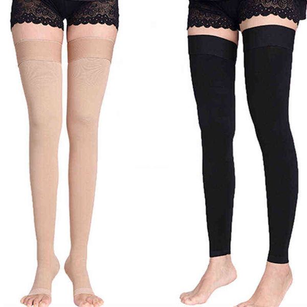 

2pcs s-2xl medical compression stockings varicose veins 20-30mmhg elastic treat nursing socks graduated support hose stockings l220714, Black;white