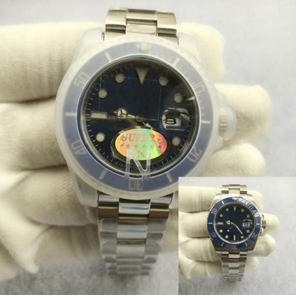 

new mechanical automatic v3 version mens watch 50m waterproof eta 2813 sapphire ceramic bezel stainless steel glide lock man wristwatches, Slivery;brown