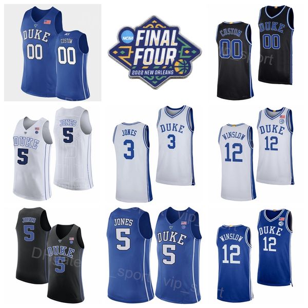 

ncaa college final four basketball blue devils 5 tyus jones jersey 1 jabari parker 5 rodney hood 3 tre jones 2 quinn cook 12 justise winslow, Black