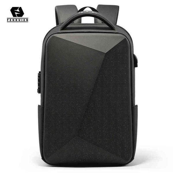 Fenruien Marke Laptop Rucksack Diebstahl Wasserdicht Schule Rucksäcke Usb Lade Männer Business Reisetasche Rucksack Neue Design J220620