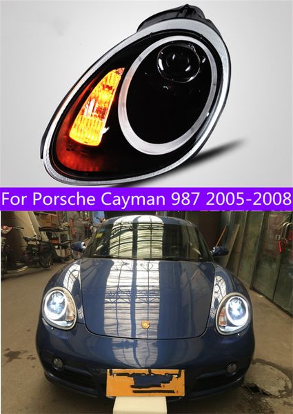 

led headlights high beam for porsche cayman 987 turn signal headlight 2005-2008 boxter daytime running head lamp accessories