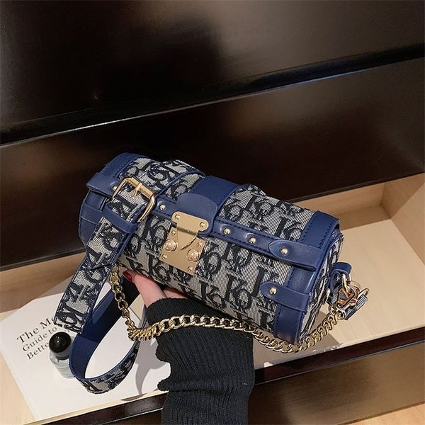 

factory discount 66% off 2022 winter new trendy blue barbiron drum fashion single shoulder messenger classic high-grade single shoulder smal