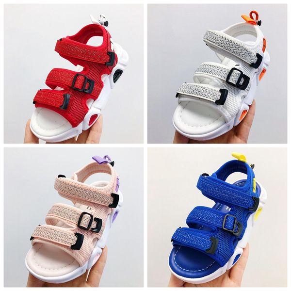 

2022 new designer kids shoes infant canyon sandals summer boys girls walking beech casual baby toddler white red blue black toddlers strap s, Black;red