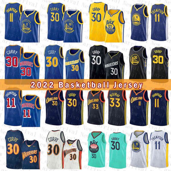 Stephen Curry James Wiseman Ky Thompson Basketballtrikot Herren 30 33 11 Silber