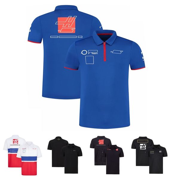 

f1 official same style team uniform summer lapel racing t-shirt plus size can be customized