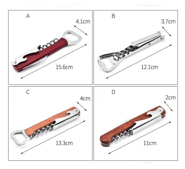 Corkscrew Corkscrew Corkscrew - Com Wood Hand Winers Garrafas Abridores de Garrafas Bar Ferramentas 4 estilos SN3728