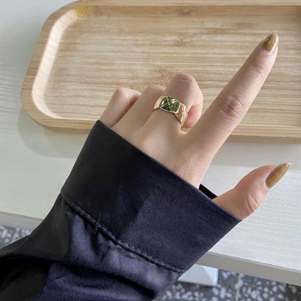 

cluster rings bohemian gold silver color geometric joint ring for women men alloy metal width single party jewelry gift 17408, Golden;silver