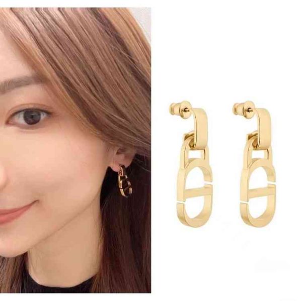 

design jewel ornament charm earring letter earrings red trend simple earrings earrings accessories, Golden