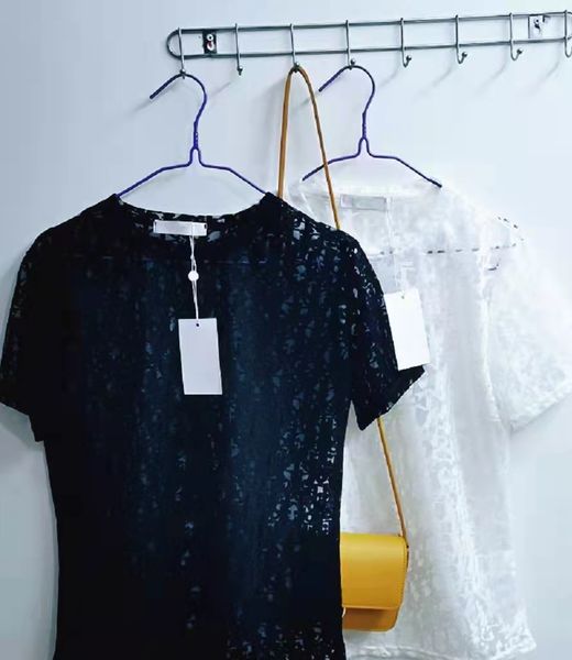

designer mens womens see-through t shirts luxurys lace 3d letter french fashion t-shirt tees street short sleeve t shirt transfers white bla