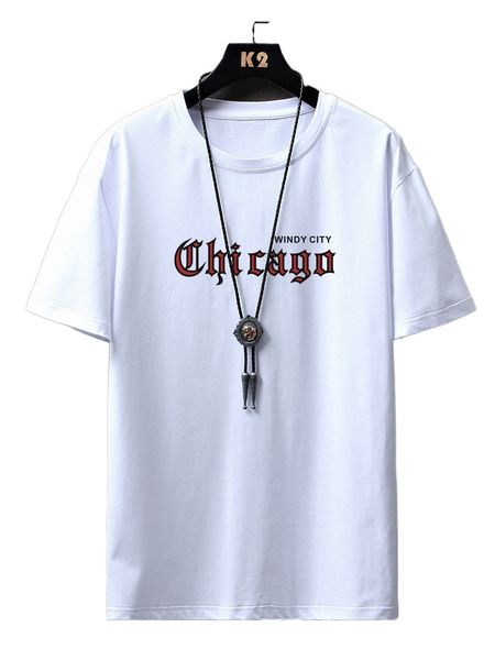 

men letter graphic drop shoulder tee 73m4#, White;black
