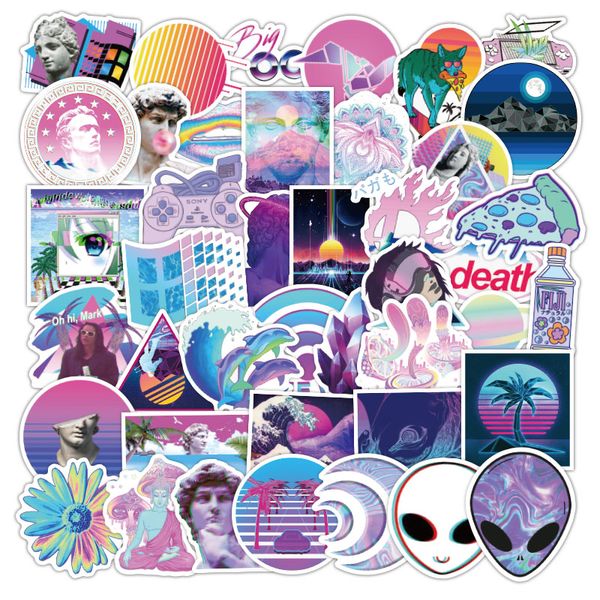 

50pcs vaporwave cool graffiti stickers aesthetic for diy phone case notebook baby scrapbook lapluggage decals art style water bottle