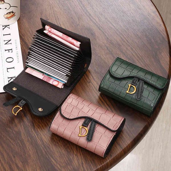 

[organ 18 cards]card bag female exquisite high-grade small multi card position thin net red minority design high-grade sense, Brown;gray