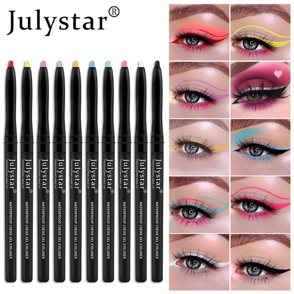 10 colori opachi penna gel eyeliner penna impermeabile a prova di olio eyeliner liquidi senza sbavature