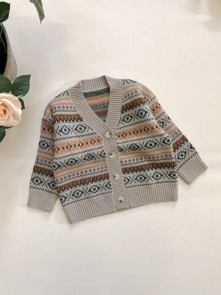 

toddler boys geo pattern cardigan she02, Blue