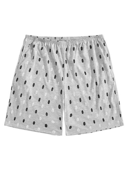 

men feather print pajama shorts k1rs#, Black;brown