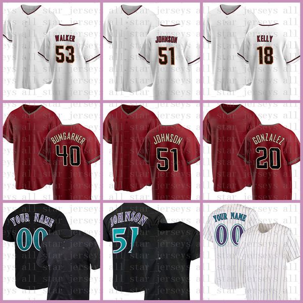 

arizona baseball jersey randy johnson madison bumgarner luis gonzalez christian walker carson kelly nick ahmed stuart fairchild seth beer he, Blue;black
