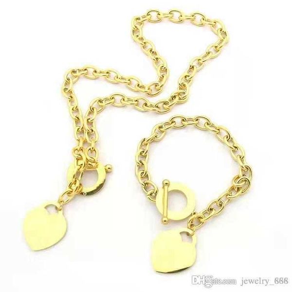 

sell birthday christmas gift 925 silver love necklace bracelet set wedding statement jewelry heart pendant necklaces bangle sets 2 in 1 2qzn