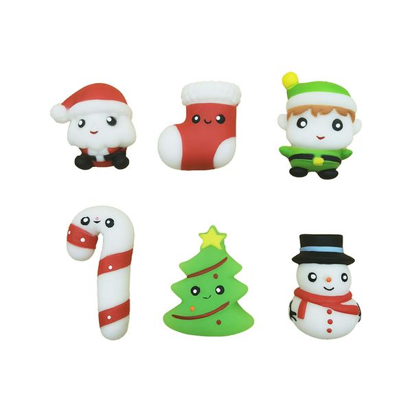 Christmas Mochi Toys mole TPR Brinquedo de borracha macia para crianças árvore de natal Papai Noel Cruthes Mushs Snowman Snows Mochi Mochi Rising Stress Relief D015