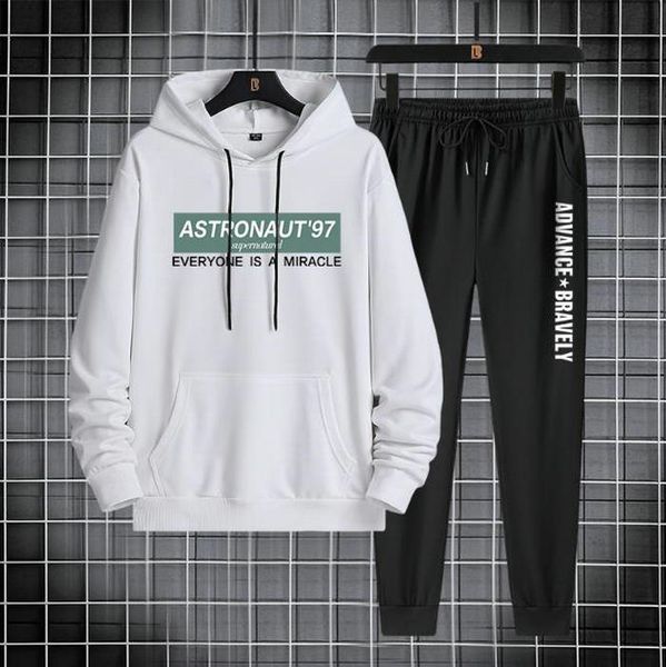 

2022 men's set tracksuit hip hop casual men sportswear 2 pieces clothing hoodie sweatsuit fitness jogging spring autumn, Gray