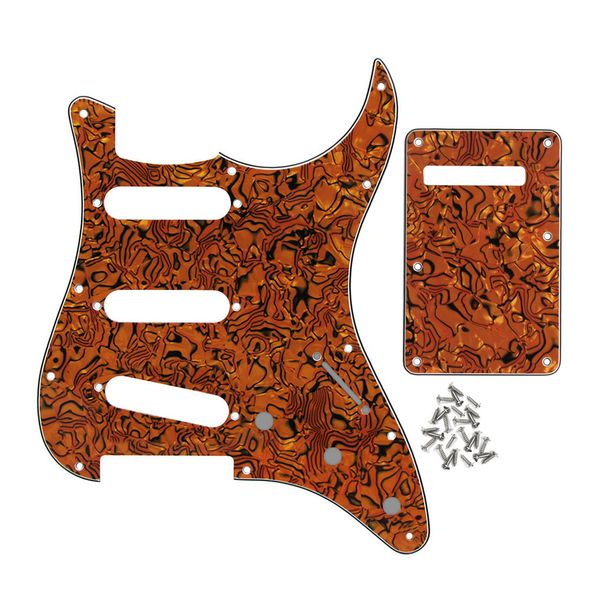 11 furos SSS Pickguard Scratch Plate 4Ply com parafusos placa traseira guitarra elétrica acessórios peças Tiger Stripe Color