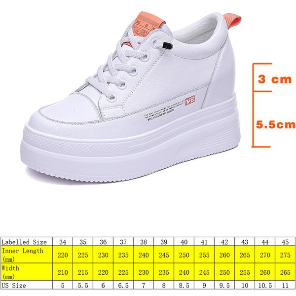 

8.5cm platform wedge sneakers height increased shoes genuine leather for women spring autumn air mesh summer shoes white, Black;yellow