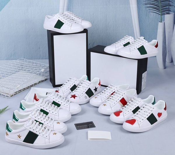 

2022 designer sneakers canvas running sports shoes high low mens loafers sneaker technical leather women casual bee luxurys trainers, Black