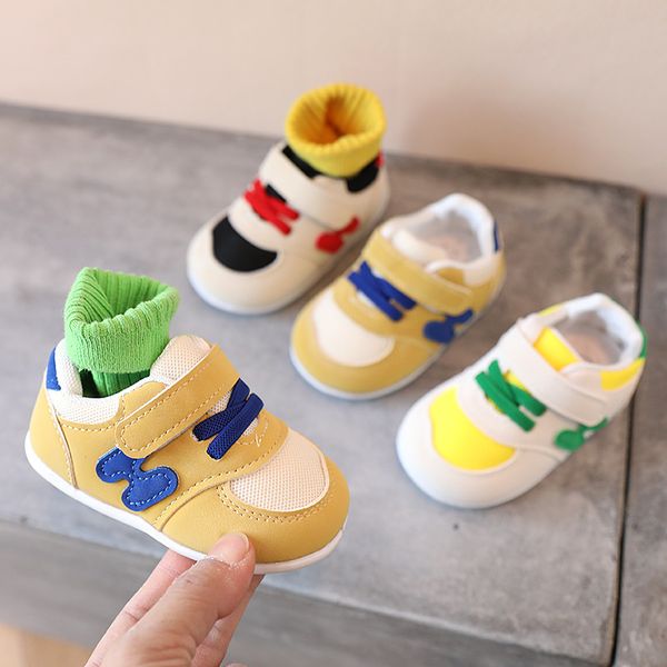 

designer newborn baby yellow first walkers boys girls soft bottom first walkers letter brand sneakers casual children kids forrest gump todd