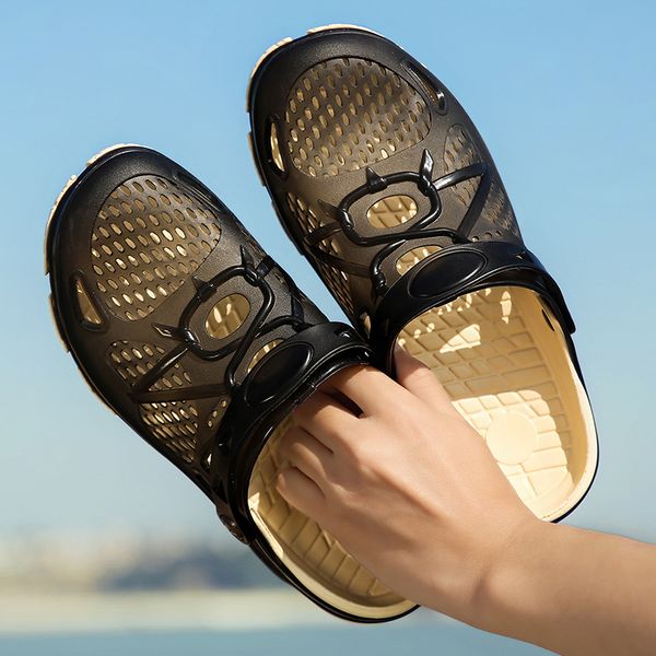 

2022 new men sandals summer flip flops slippers men outdoor beach casual shoes male sandals water shoes #zynwy-233, Black
