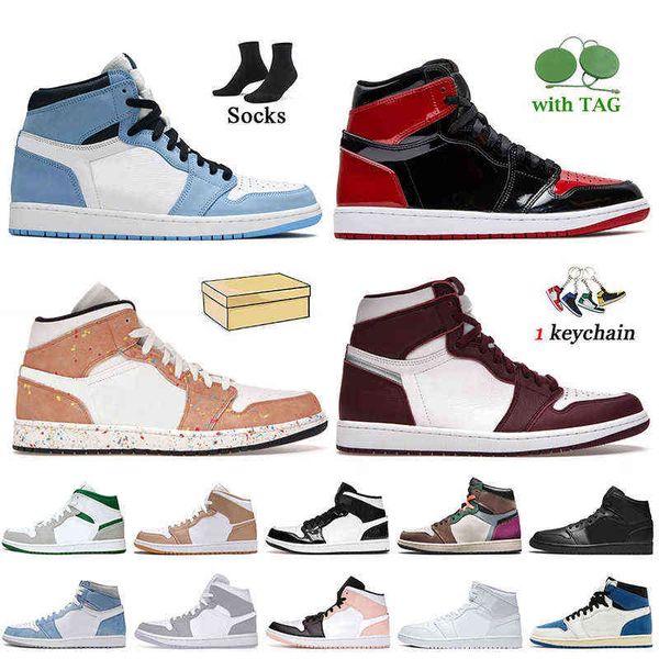 

jumpman 1 women mens outdoor shoes 1s university blue patent bred brushstroke bordeaux sneakers carbon fiber all-star a ma