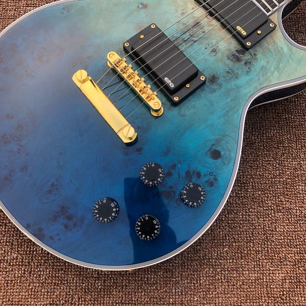 

2022 electric guitar,one piece of body & neck,rosewood fingerboard,burl initiative adapterization same of picture