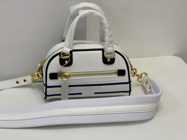 

women's bowling bags designer handbags crossbody bag black white smooth calfskin shoulder bags men's embroidered sport tote strap