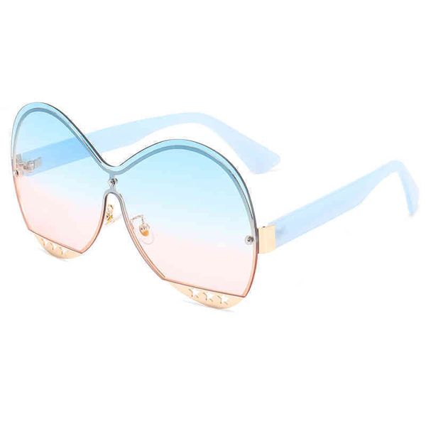 

2021 large frame conjoined sunglass star cut out sunglass new personalized street style glass, White;black