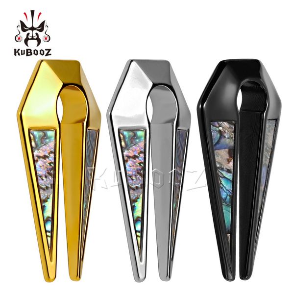 

kubooz stainless steel gold paste shells ear weight piercing tunnels earing plugs gauges body jewelry wholesale 8mm 8pcs, Silver