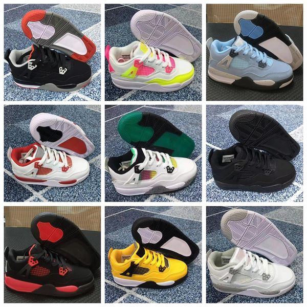 

2022 calssic rainbow kids athletic shoes for boys girls baby children white blue grey sneakers casual sneakers size 22-35 with, Black