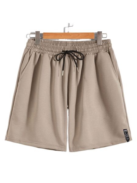 

men letter graphic drawstring waist shorts 10wn#, White;black