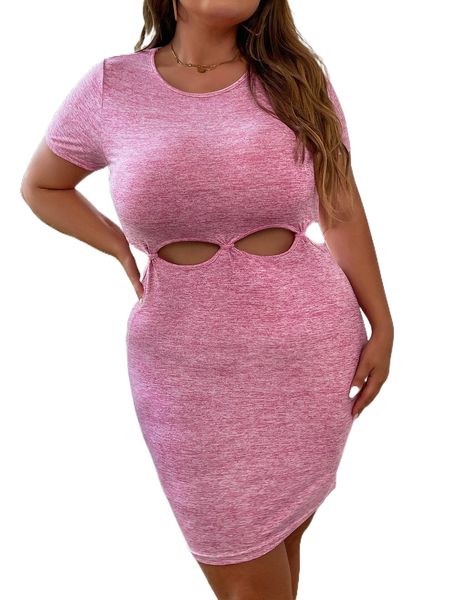 

plus cut out bodycon dress a7vx#, Black