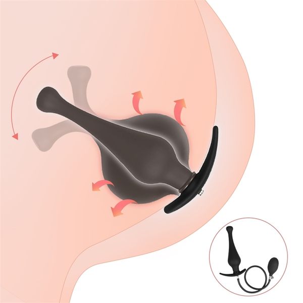 Enorme plugue anal inflável 21 cm de comprimento bumbum estimulação profunda vagina ânus expansão brinquedos sexuais eróticos para homens e mulheres 220330