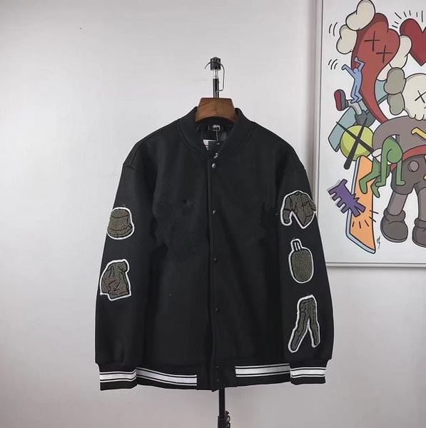 

celebrity star same men's jacket stadium outwear classic design baseball jackets bomber men women clothing a002, Black;brown