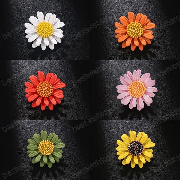 

oil dripping sunflower brooches for women girls fashion flower brooch pins hats dress bags jewelry accessories, Gray