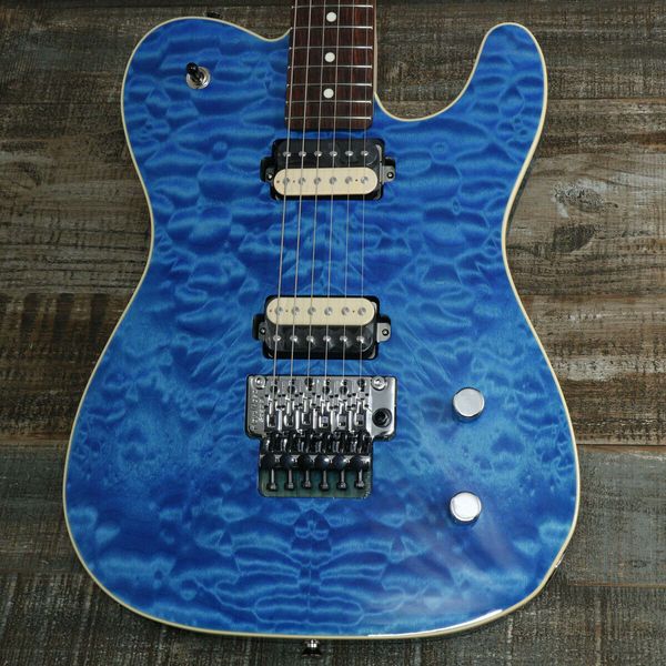 

2022modern tele hh caribbean blue transparent electric guitar