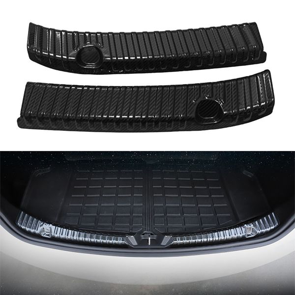 

for tesla model 3/model y 2018-2022 auto rear bumper foot plate trunk door sill guard protector cover car rear trunk sill cover