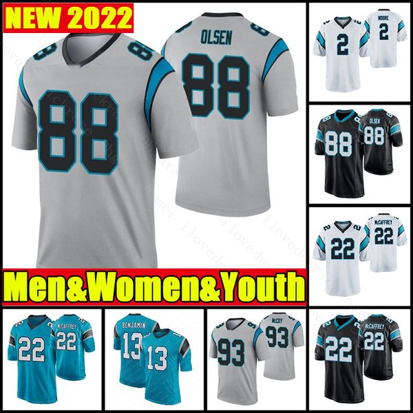 

custom men 22 christian mccaffrey 8 jaycee horn football panther jersey 14 sam darnold 53 brian burns 12 dj moore donte jackson cam newton k, Black;red