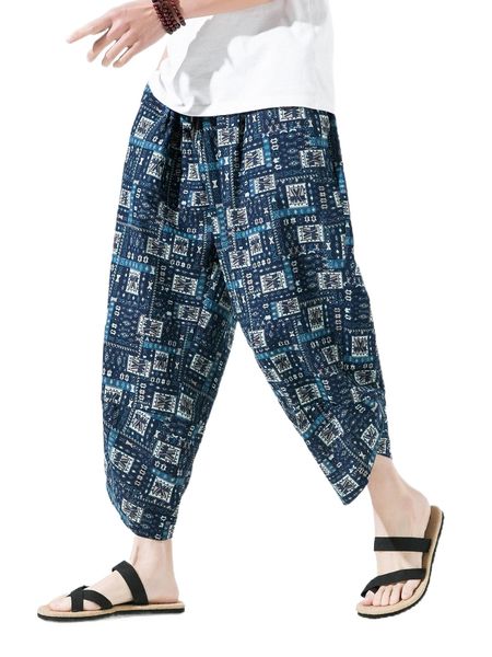 

men random all over print tulip hem pants c7ov#, Black