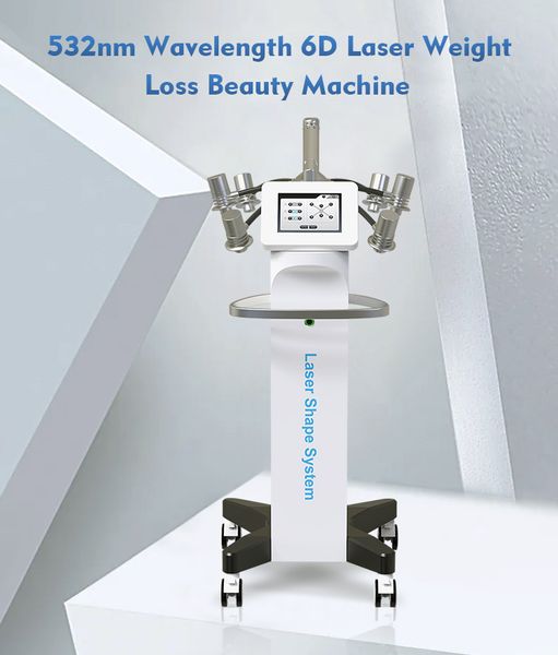6D Lipolaser Rotlichttherapie-Körperschlankheitsgerät Nicht-invasive 635-nm-Formung von 6 Behandlungsköpfen Photodynamische Behandlung Lipo-Laserausrüstung werkseitig bereitgestellt
