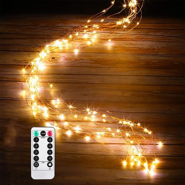 Stringhe LED String Fairy Lights 8 modalità Batteria Starry Firefly Moon Annaffiatoio Light For Party Plants Tree Vines DecorationLED